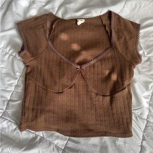 Brown crop top